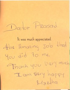 Patient Reviews "It was much appreciated the amazing job that you did to me"